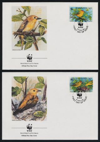 Barbados 795 - 8 Fdc ' S Wwf,  Birds,  Insects photo