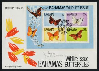 Bahamas 542a Fdc Butterfly,  Flower photo