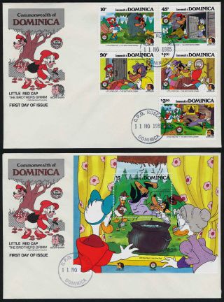 Dominica 925 - 30 Fdc ' S Disney,  Brothers Grimm,  Little Red Cap photo