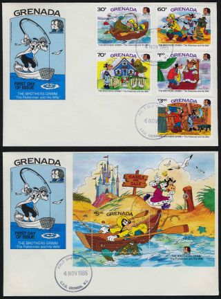 Grenada 1327 - 32 Fdc ' S Disney,  Brothers Grimm,  The Fisherman And His Wife photo