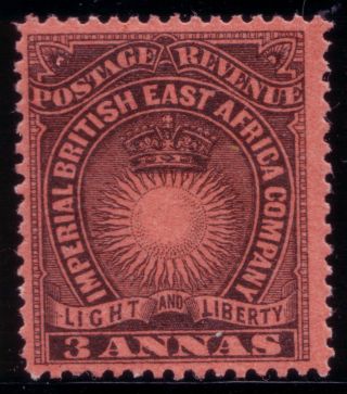 British East Africa,  1890 Mh,  Sg 8 3a Black /dull Red H.  R. photo