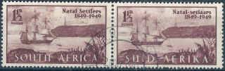 South Africa.  1949. .  Bi - Lingual Pair.  (3043) photo