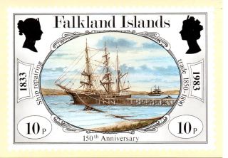 Falkland Islands Sg442 1983 Anniversary 10p Maxi Card Fdi Cancel photo