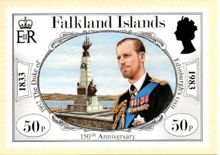 Falkland Islands Sg447 1983 Anniversary 50p Maxi Card Fdi Cancel photo