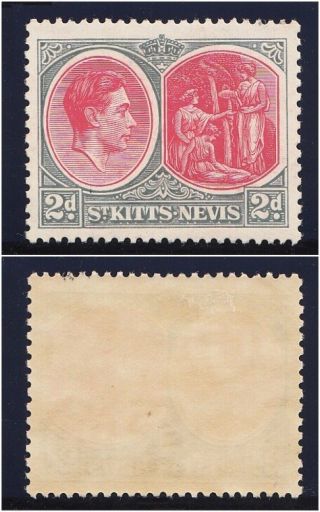 St Kitts - Nevis 1938 Kgvi 2d Carmine & Deep Grey.  Sg 71a. photo