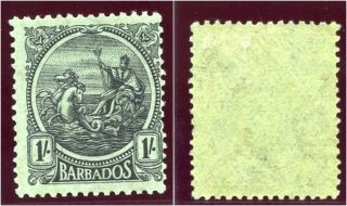 Barbados 1921 Kgv 1s Black/emerald Mlh.  Sg 226.  Sc 159. photo