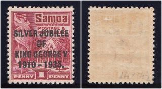 Samoa 1935 Kgv 1d Lake Perf 14x14½.  Sg 177a.  Sc 163a. photo