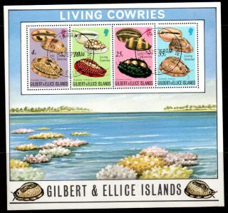 Gilbert & Ellice Is.  Sgms251 1975 Cowrie Shells M/s photo