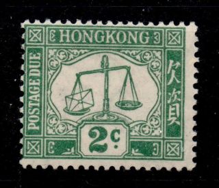 Hong Kong Sgd2 1923 2c Green Postage Due Mtd photo