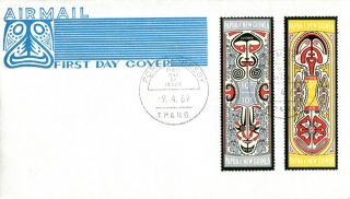 9 April 1969 Papua Guinea Folklore First Day Cover photo