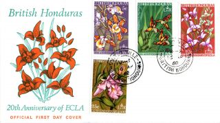 British Honduras 16 April 1968 Flowers Ecla Illustrated First Day Cover Cds photo