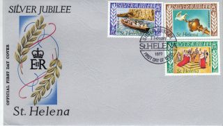 St Helena 1977 Silver Jubilee Stamp First Day Cover Ref:cw549 photo