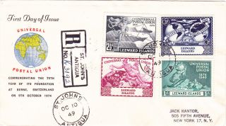 Leeward Islands : Universal Postal Union,  Reg.  First Day Cover (1949) photo
