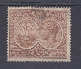 1920 Bermuda 0.  25d Tercentenary Stamp (sg 59) photo