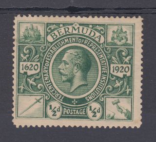 1921 Bermuda 0.  5d Stamp (sg 75w) - Wmk Crown To Left Of Ca photo