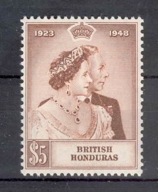 British Honduras Kgvi Rsw $5 Brown Sg165 photo