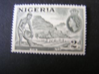 Nigeria,  Scott 83,  2p.  Value Bister & Black 1953 Qe2 Definitive Issue photo