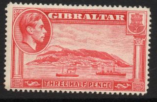 Gibraltar Sg123 1938 1½d Carmine P14 Mtd photo