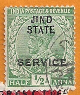 India Half Annas Overprint Jind State photo