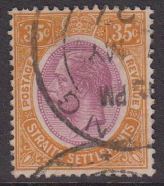 Straits Settlements Kgv 35c Dull Purple & Orange Sg236a Stamp 1922 George V photo