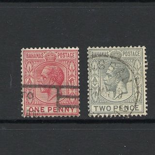 1912 King George V Sg116 And Sg118 1d Red And 2d Grey Bahamas photo