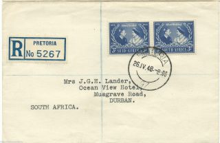 South Africa - 1948 - Silver Wedding - First Day Cover - Registered - Pretoria photo