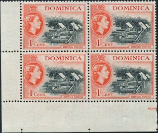 Dominica 1954 - 62 (qeii) 1c Black And Vermilion Sg141 Cv £1.  20+ P&p photo