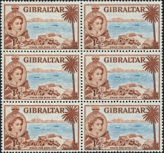 Gibraltar 1953 - 9 (qeii) 1s Pale Blue And Red - Brown Sg154 Cv £7.  50+ photo
