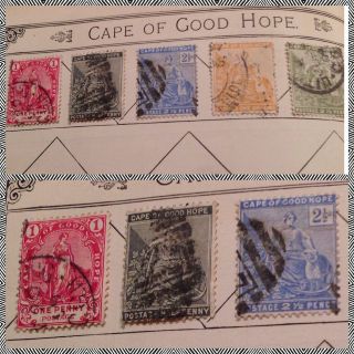 Qv - Cape Of Good Hope 5 X Stamp Selection Fine As Per Scans photo