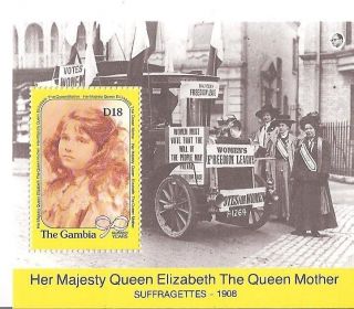 (14925) The Gambia - Queen Mother 90th Birthday Minisheet U/m photo