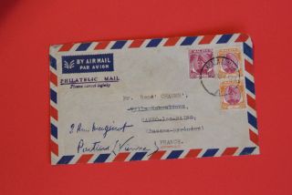 Selangor Malaya 1950 Airmail Cover To France Sultan photo