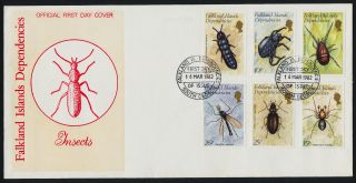 Falkland Islands Dep 1l66 - 71 Fdc - Insects photo