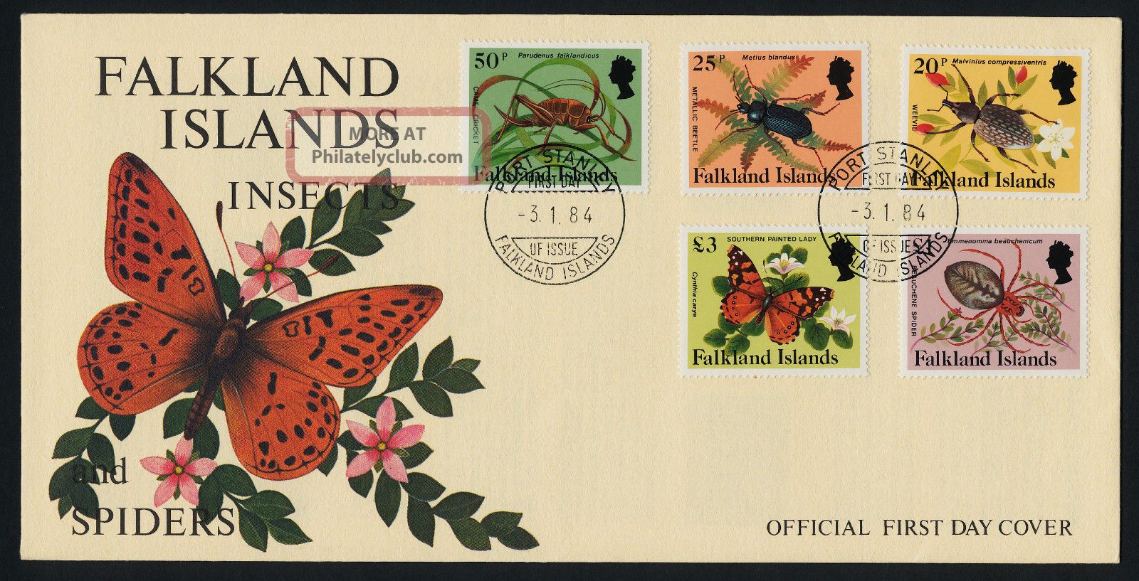Falkland Islands 387 - 401 Fdc ' S Insects