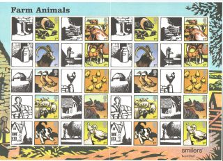Ls22 2005 Farm Animals Royal Mail Generic Smilers Sheet photo