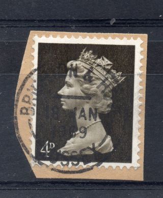 Gb = Postmark - Qe2,  `brighton & Hove / Sussex` Machine Cancel.  1969.  4d Machin. photo