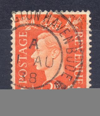 Gb = Postmark - G6 Era,  `bude,  Cornwall` Sub - Office Thick Arcs.  1938. photo