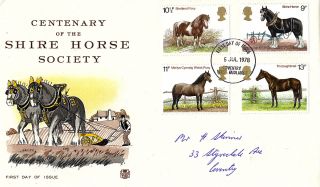 5 July 1978 Shire Horses Stuart First Day Cover Coventry Fdi photo
