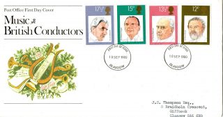 10 September 1980 Famous Conductors Post Office First Day Cover Glasgow Fdi photo