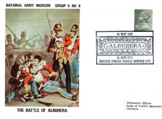 1971 Battle Of Albuhera 4/8 Army Museum Commemorative Cover Shs photo