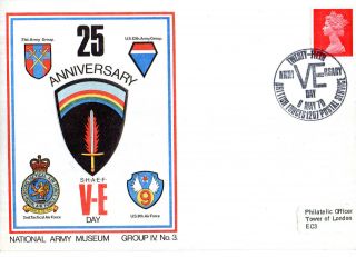 1970 25th Anniversary Of Ve Day Iv/3 Army Museum Commemorative Cover Shs photo