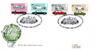 13 October 1982 British Motor Cars Royal Mail First Day Cover Stanford Hall Shs photo