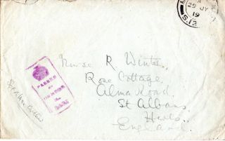 Gb 29 July 1919 World War 1 Soldiers Post Envelope Field Post Office & Censor photo