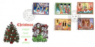 18 November 1986 Christmas Philart First Day Cover House Of Commons Sw1 Cds photo