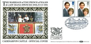 22 July 1981 Royal Wedding Benham Bocs (2) 6 First Day Cover Caernarfon Shs photo