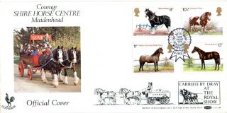 5 July 1978 Shire Horses Benham Bocs4b Carried First Day Cover Kenilworth Shs photo