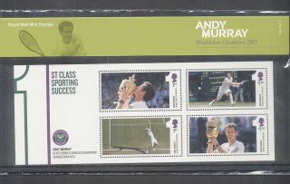Gb 2013 Andy Murray Wimbledon Champion Stamp Presentation Pack photo