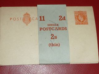 King George Vi 2d Orange On Buff Prepaid Post Card Post Office Issued In Band photo