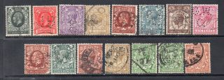 George V X 15 Different Perfins See Scans For Detail & Etc photo