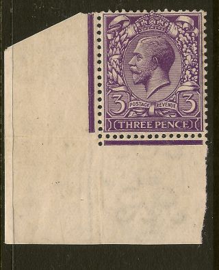 Gb : 1912 Simple Cypher 3d Reddish - Violet N22 (1) Unmounted Corner Single photo