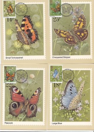(32405) Gb Phq Fdi Butterflies Maxicard / Postcard - London Sw 13 May 1981 photo